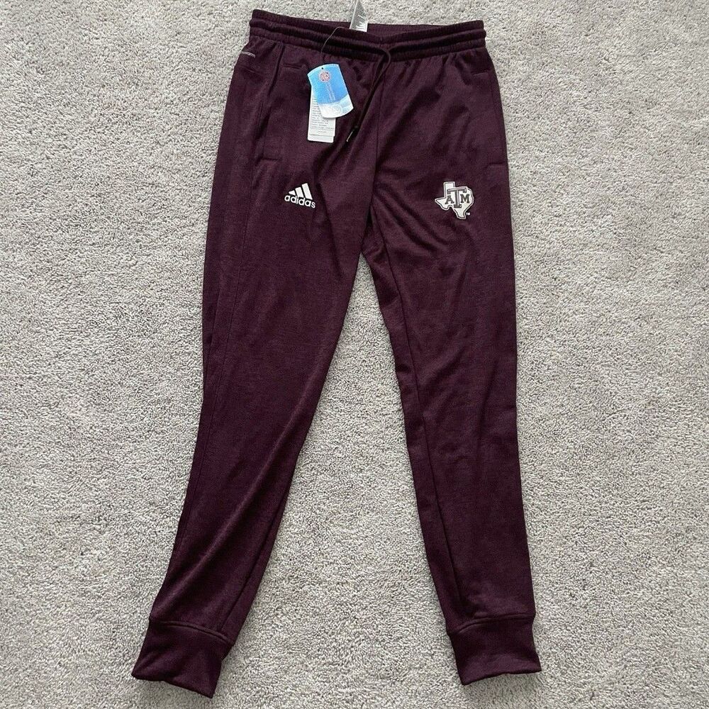 New Adidas Texas A&M Aggies Sweatpants Tapered Women's Small Maroon AV1908